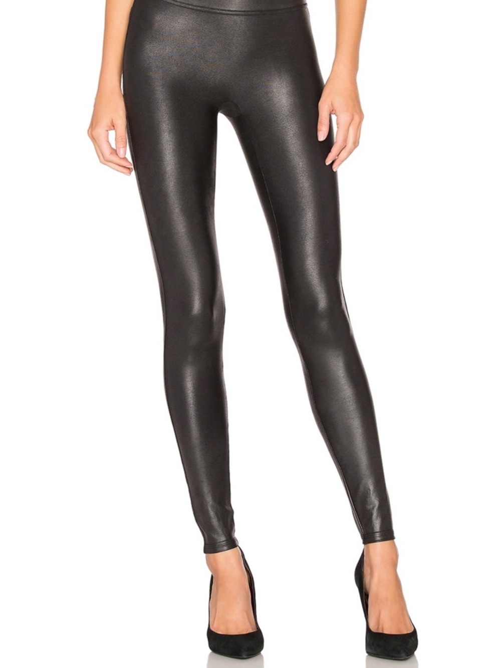 SPANX Faux Leather High-Waist Leggings - Black